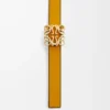 Cintura reversibile Anagram cube in pelle di vitello liscia Soft White/Sunflower /Gold