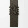 Cintura reversibile Anagram in morbida pelle di vitello martellata Dark Khaki/Black/Dark Pal Cintura reversibile Anagram in morbida pelle di vitello martellata Dark Khaki/Black/Dark Pal