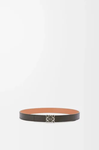 Cintura reversibile Anagram in pelle di vitello liscia Black/Tan/Palladium