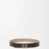 Cintura reversibile Anagram in pelle di vitello liscia Dark Chestnut/Clay