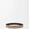 Cintura reversibile Anagram in pelle di vitello liscia Dark Chestnut/Clay