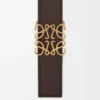 Cintura reversibile Anagram in pelle di vitello liscia Dark Chestnut/Clay