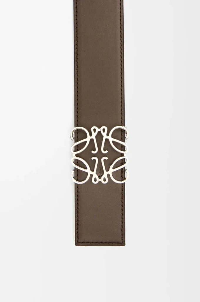 Cintura reversibile Anagram in pelle di vitello liscia Grigio scuro/Sigaro scuro/Palladio Cintura reversibile Anagram in pelle di vitello liscia Grigio scuro/Sigaro scuro/Palladio