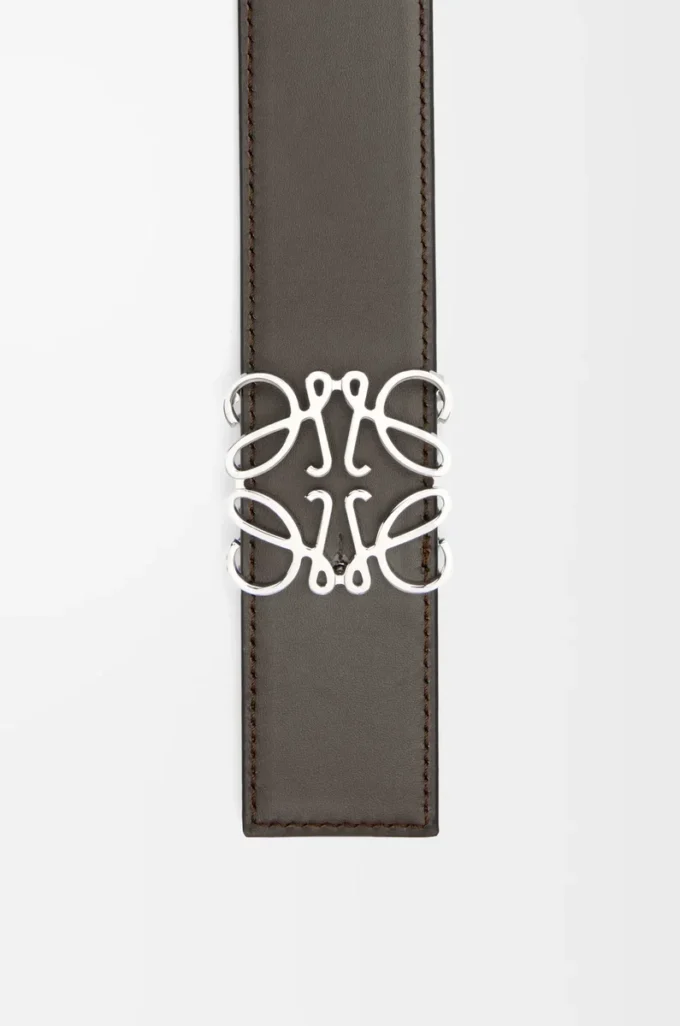 Cintura reversibile Anagram in pelle di vitello liscia Grigio scuro/Sigaro scuro/Palladio Cintura reversibile Anagram in pelle di vitello liscia Grigio scuro/Sigaro scuro/Palladio
