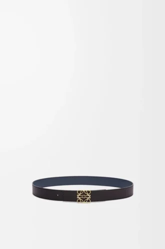 Cintura reversibile Anagram in pelle di vitello liscia Nero/Oceano/Oro