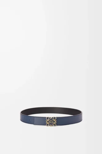 Cintura reversibile Anagram in pelle di vitello liscia Nero/Oceano/Oro
