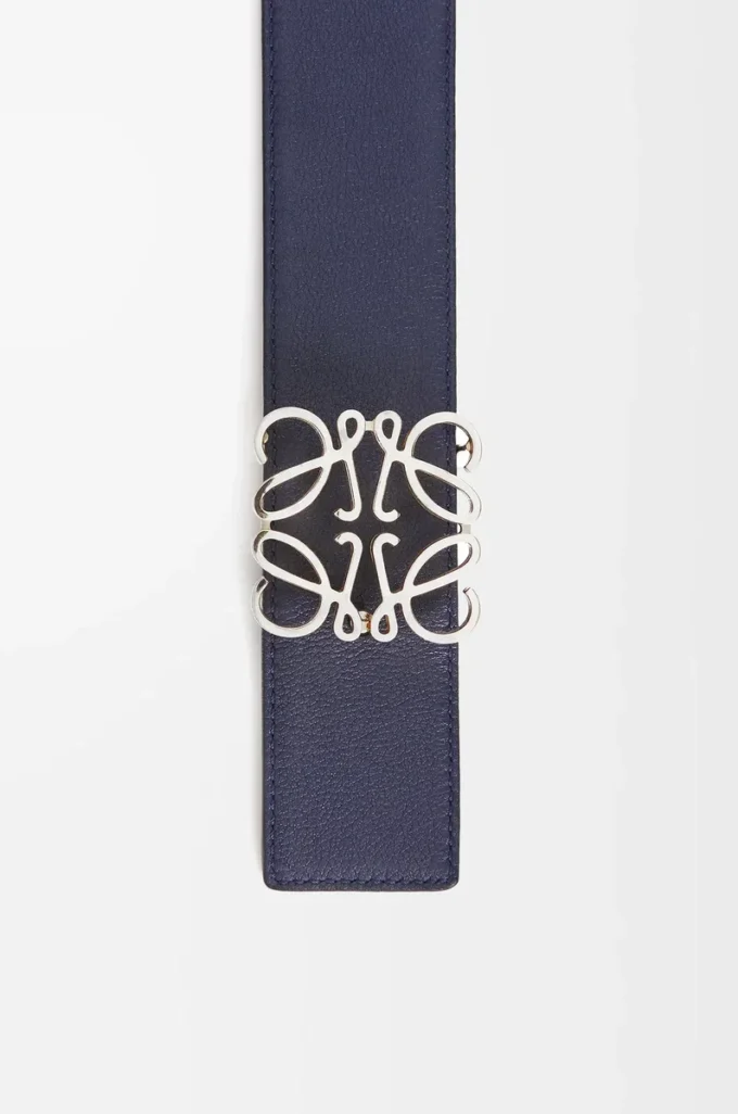 Cintura reversibile Anagram in pelle di vitello liscia Oceano/Nero/Palladio Cintura reversibile Anagram in pelle di vitello liscia Oceano/Nero/Palladio
