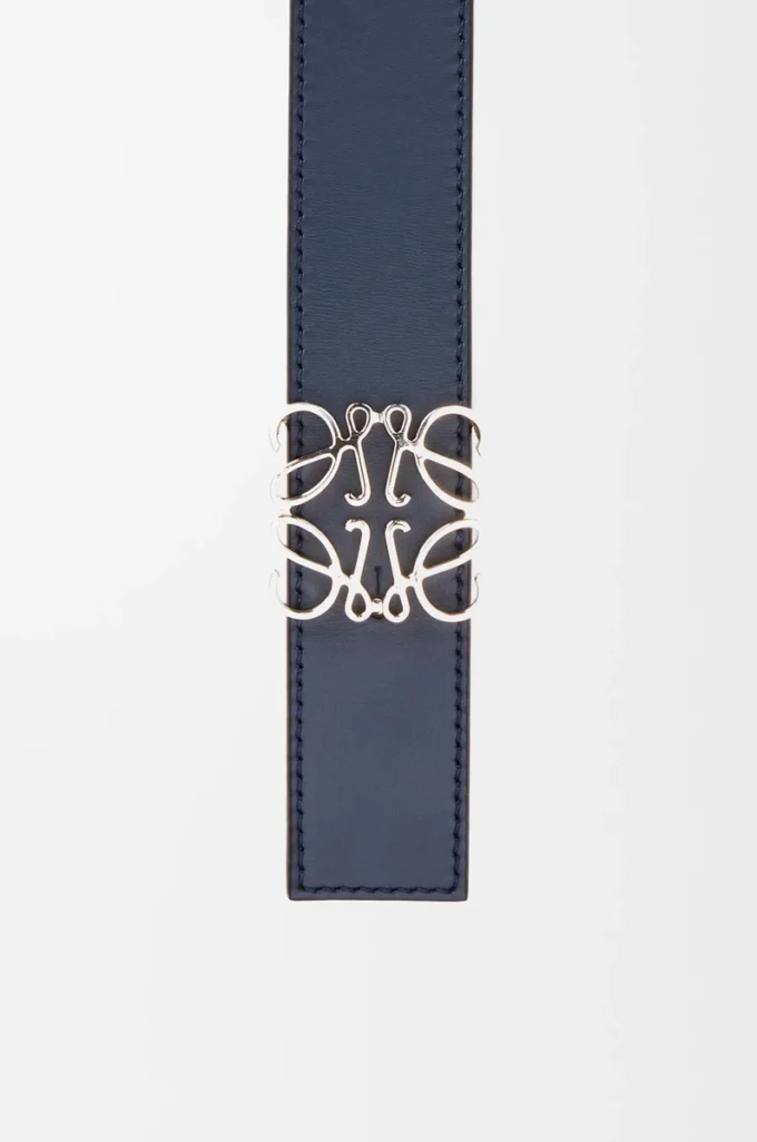 Cintura reversibile Anagram in pelle di vitello liscia Oceano/Nero/Palladio Cintura reversibile Anagram in pelle di vitello liscia Oceano/Nero/Palladio