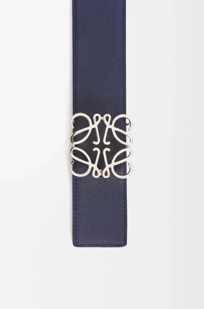Cintura reversibile Anagram in pelle di vitello liscia Oceano/Nero/Palladio Cintura reversibile Anagram in pelle di vitello liscia Oceano/Nero/Palladio