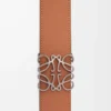 Cintura reversibile Anagram in pelle di vitello liscia Tan/Grigio asfalto/Peltro