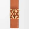 Cintura reversibile Anagram in pelle di vitello liscia Tan/Nero/Oro