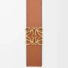 Cintura reversibile Anagram in pelle di vitello liscia Tan/Nero/Oro