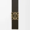 Cintura reversibile Anagram in pelle di vitello liscia Tan/Nero/Oro