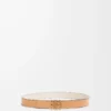 Cintura reversibile Anagram in pelle di vitello liscia Warm Desert/Light Oat/Bronze