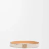 Cintura reversibile Anagram in pelle di vitello liscia Warm Desert/Light Oat/Bronze