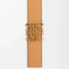 Cintura reversibile Anagram in pelle di vitello liscia Warm Desert/Light Oat/Bronze
