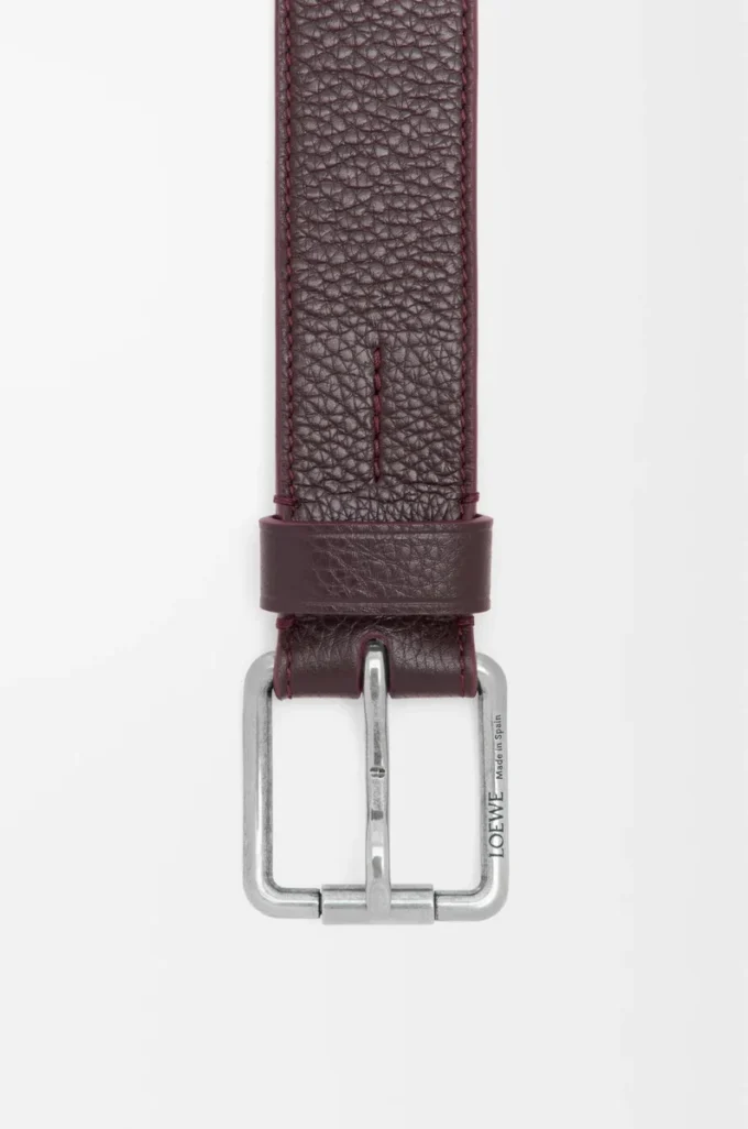 Cintura Roller Curve in morbida pelle di vitello martellata Oxblood/Vintage Palladium Cintura Roller Curve in morbida pelle di vitello martellata Oxblood/Vintage Palladium
