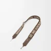 Cinturino Anagram in jacquard e pelle di vitello Dark Cigar
