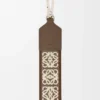 Cinturino Anagram in jacquard e pelle di vitello Dark Cigar