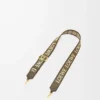 Cinturino Anagram in jacquard e pelle di vitello Dark Khaki