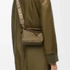 Cinturino Anagram in jacquard e pelle di vitello Dark Khaki