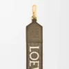 Cinturino Anagram in jacquard e pelle di vitello Dark Khaki