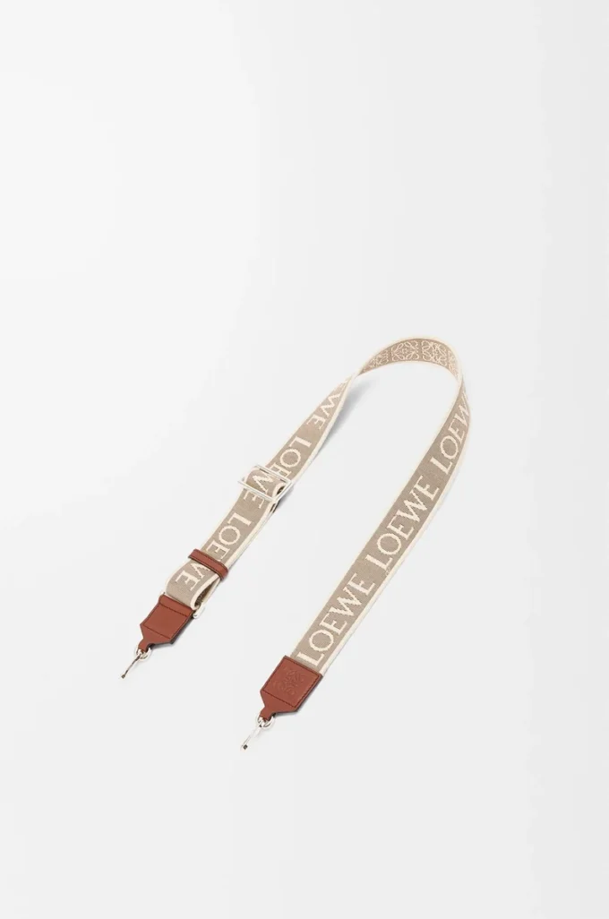 Cinturino Anagram in jacquard e pelle di vitello Natural/Tan/Palladium Cinturino Anagram in jacquard e pelle di vitello Natural/Tan/Palladium