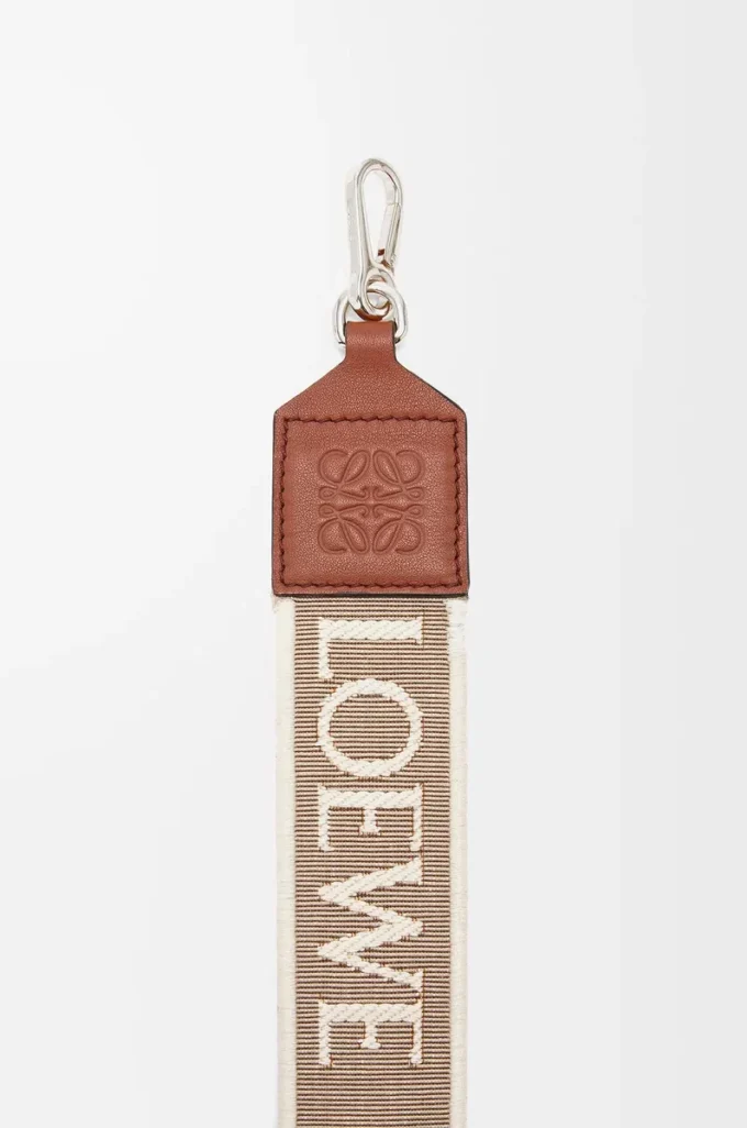 Cinturino Anagram in jacquard e pelle di vitello Natural/Tan/Palladium Cinturino Anagram in jacquard e pelle di vitello Natural/Tan/Palladium
