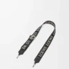 Cinturino Anagram in jacquard e pelle di vitello Nero