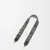 Cinturino Anagram in jacquard e pelle di vitello Nero/Oro