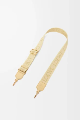 Cinturino Anagram in jacquard e pelle di vitello Vanilla