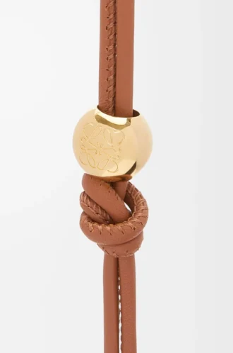 Cinturino personalizzabile in pelle di vitello classica Tan/Gold