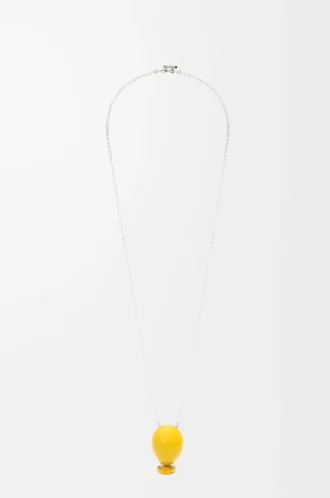 Ciondolo a forma di palloncino in argento sterling e smalto giallo