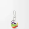Ciondolo a forma di pallone da basket in pelle di vitello e metallo Multicolore Ciondolo a forma di pallone da basket in pelle di vitello e metallo Multicolore