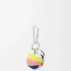 Ciondolo a forma di pallone da basket in pelle di vitello e metallo Multicolore Ciondolo a forma di pallone da basket in pelle di vitello e metallo Multicolore