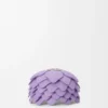 Ciondolo a forma di piccolo fiore in pelle di vitello color malva Ciondolo a forma di piccolo fiore in pelle di vitello color malva