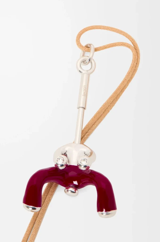 Ciondolo Acrobata seduto in argento sterling e cristalli Argento/Borgogna Ciondolo Acrobata seduto in argento sterling e cristalli Argento/Borgogna