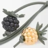 Ciondolo Berry in pelle di vitello classica Nero/Verde Ciondolo Berry in pelle di vitello classica Nero/Verde