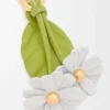 Ciondolo con fiori di camomilla in pelle di vitello classica Bianco/Verde Ciondolo con fiori di camomilla in pelle di vitello classica Bianco/Verde