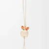 Ciondolo Corgi in feltro e pelle di vitello Soft White/Orange Ciondolo Corgi in feltro e pelle di vitello Soft White/Orange