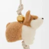 Ciondolo Corgi in feltro e pelle di vitello Soft White/Orange Ciondolo Corgi in feltro e pelle di vitello Soft White/Orange