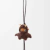 Ciondolo Fawnie in shearling marrone