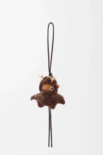 Ciondolo Fawnie in shearling marrone