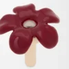 Ciondolo Flower Seat in argento sterling Argento/Borgogna Ciondolo Flower Seat in argento sterling Argento/Borgogna