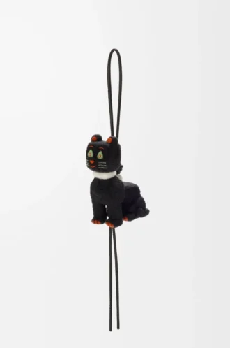 Ciondolo Futurist Cat in feltro Nero/Arancione