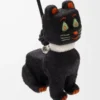 Ciondolo Futurist Cat in feltro Nero/Arancione