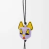 Ciondolo gatto in feltro viola/giallo