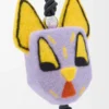 Ciondolo gatto in feltro viola/giallo