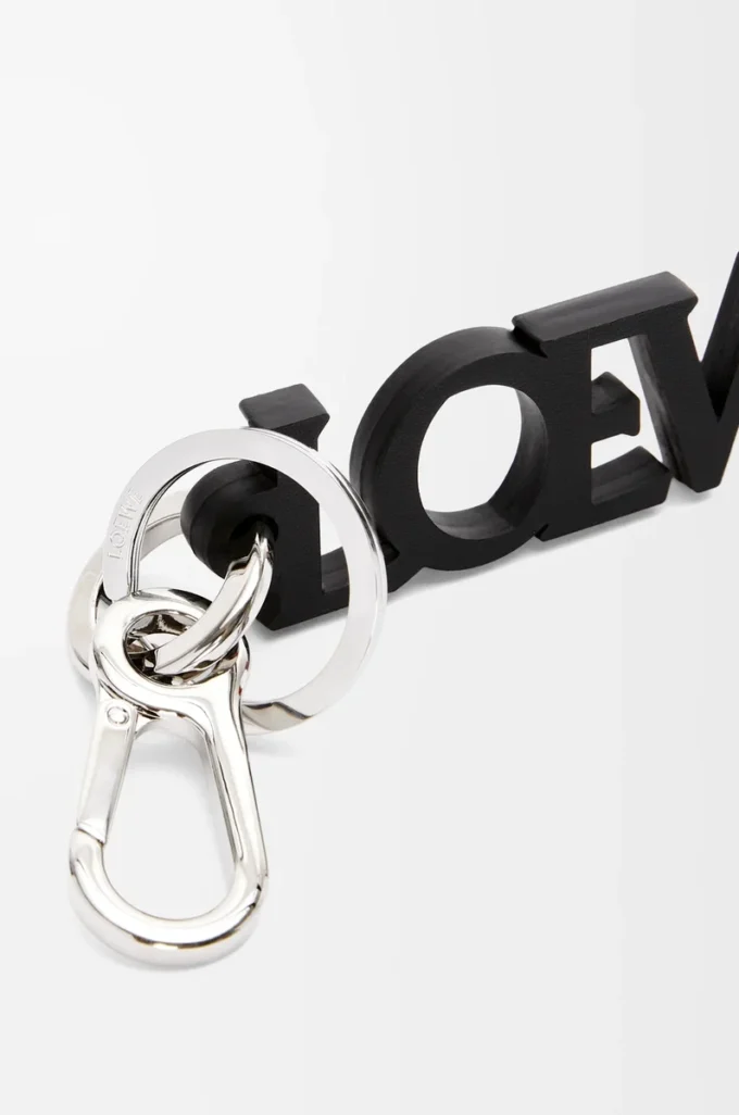 Ciondolo LOEWE Signature in pelle di vitello liscia Nero