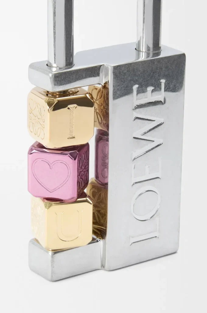Ciondolo lucchetto in ottone palladio
